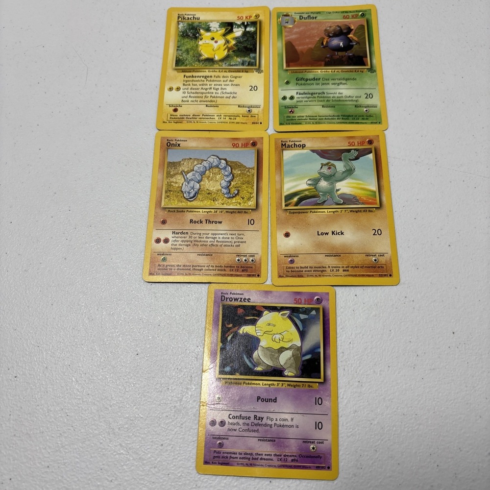 Pokemon TCG 1999 Base Set /c 60/64 Pikachu 5 Card Lot!
